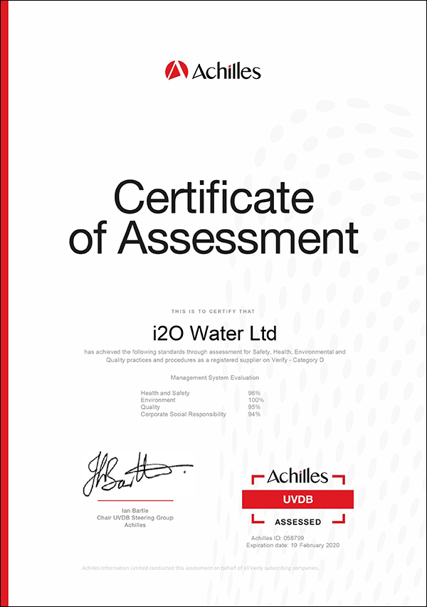 i2O - Achilles Audit Certificate